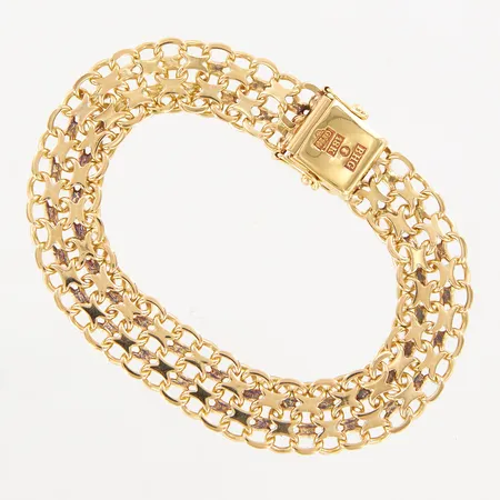 Armband X-länk, 17,5cm, bredd 10mm, 18K Vikt: 18,7 g