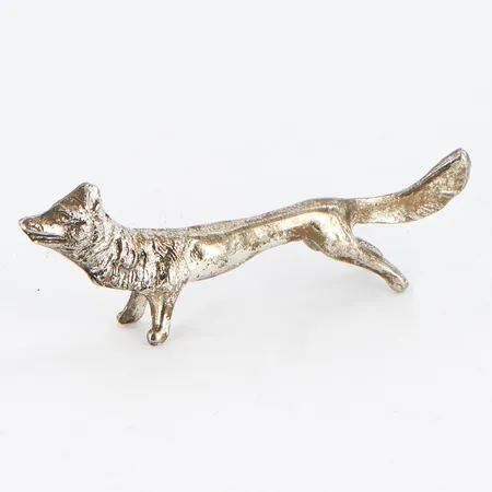 Smörhund Räv, 85mm, höjd 28mm, förmodligen Tenn, Vikt: 37,4 g