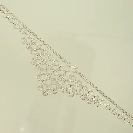Halsband, längd 42,5cm, bredd 3,5-36mm, Silver 925/1000, 19,1g Vikt: 19,1 g