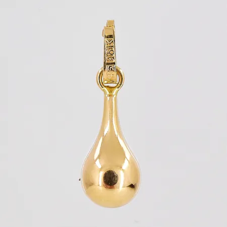 Hänge droppe, längd 18mm inklusive ögla, 18K Vikt: 0,4 g