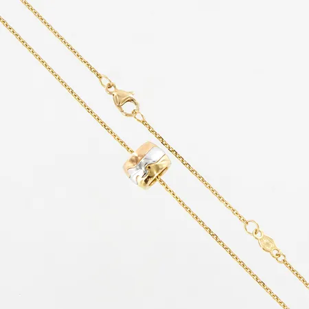 Georg Jensen, kedja, justerbar  41-44cm, bredd: 1mm, hänge Fusion gulguld/vitguld/roséguld, 7mm, etui medföljer, 18K  Vikt: 6,2 g