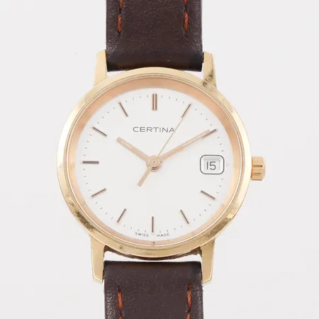 Damur Certina, fungerar ej, gravyr, diameter 23.7 mm, 18k.