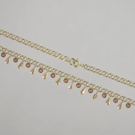 Halskedja bismark, längd 42 cm, bredd 3 mm, 18K  Vikt: 6 g