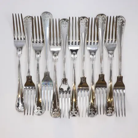 12 gafflar, längd 18,5cm, silver 830/1000, Vikt: 534 g