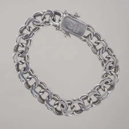 Armband bismark, längd 18 cm, bredd 10 mm, silver 925/1000 Vikt: 24 g