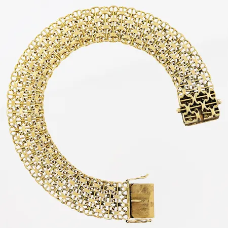 Armband X-länk med stav, 20cm, bredd 15mm, 18K Vikt: 23,5 g