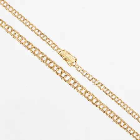 Kedja Bismarck doserad, 44cm, bredd: 3-5mm, kistlås, 18K  Vikt: 10,8 g