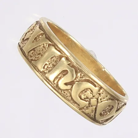 Ring mönstrad, stl 17, bredd 6mm, gravyr, 14K Vikt: 5,8 g
