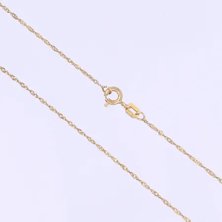 Halskedja, Singapore, 43cm, bredd 1mm, 18K Vikt: 1,2 g