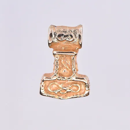 Hänge, Tors hammare, längd 15 mm, bredd 10 mm, 18K. Vikt: 2,6 g