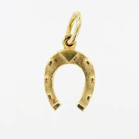Hänge, hästko, 15x8mm, 18K. Vikt: 0,5 g