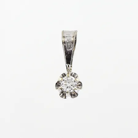 Hänge, diamant ca 0,04ct, 3,5x9mm, vitguld, 18K Vikt: 0,2 g