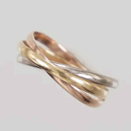 Ring 3delad/3 färgad, skadad, 18K Vikt: 1,9 g