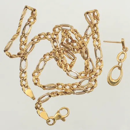 Kedja, udda örhänge, defekta, skadad länk, 18K Vikt: 7,8 g