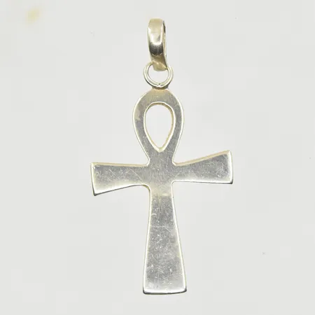 Hänge med egyptiskt kors, Ankh-kors, längd 45 mm, bredd 24 mm, silver. Vikt: 4,9 g