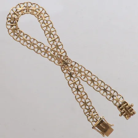 Armband X-länk, längd 21,5cm, bredd 7,6mm, 18K Vikt: 12,1 g