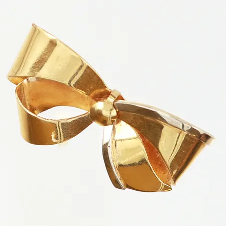 Brosch rosett med detaljer i vitguld, 43x23mm, 18K Vikt: 8,6 g