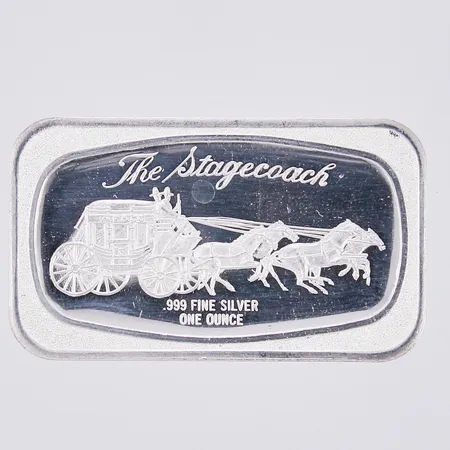 Tacka, The Stagecoach, Madison Mint, Ø 29 x 50mm, 999/1000 Silver Vikt: 31,2 g