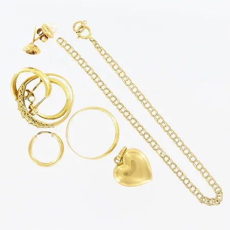 Diverse guld, defekter, 18K Vikt: 9 g