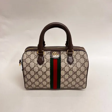 Väska, Gucci, Ophidia medium boston bag, nr 772061.493075, mått: 25x17x14cm, GG monogram, guldfärgade metallbeslag, axelrem, manual, kvitto Gucci Stockholm 30.1.2025,  två dustbag, kartong. Nyskick Vikt: 0 g Skickas med postpaket.