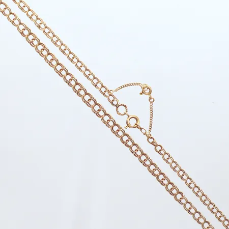 Collier doserad Bismarck, längd 45,5cm, bredd 2,6-5mm, säkerhetskedja, 18k Vikt: 9,3 g