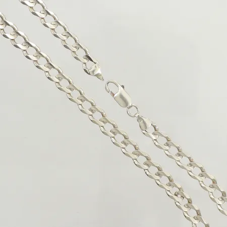 Kedja Pansar ca54cm, bredd 7,5mm, defekt lås, ögla defekt, 925/1000 silver Vikt: 37,5 g