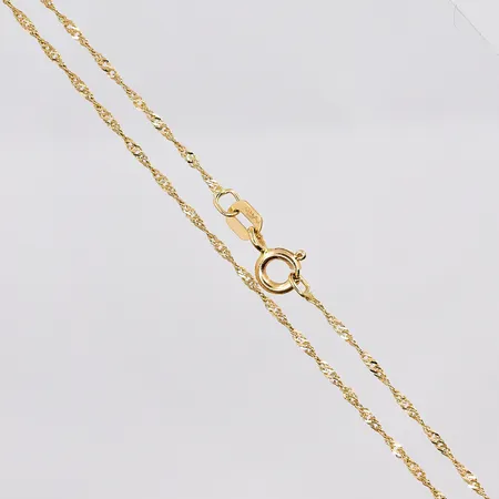 Kedja Singapore, 38cm, bredd 1,2mm, GHA, 18K Vikt: 1,2 g