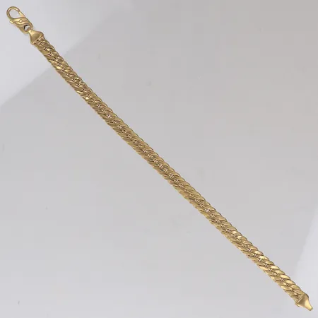 Armband Pansar, längd 18cm, bredd 5,7mm, manglad modell, ihålig, små bucklor, 18K  Vikt: 9,2 g