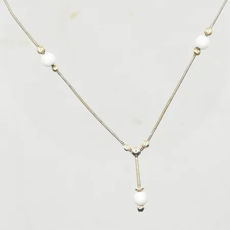 Collier med vita detaljer, Scoop, längd 43½ cm, länkens bredd 1 mm, 925/1000 silver. Vikt: 6,8 g