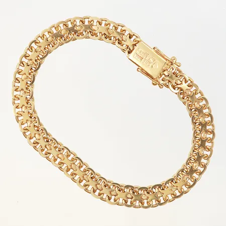 Armband X-länk, 23cm, bredd: 7mm, 18K Vikt: 18,1 g