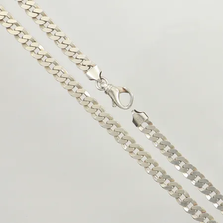 Kedja Pansar, ca 51cm, bredd 6,8mm, defekt lås, 925/1000 silver Vikt: 38 g