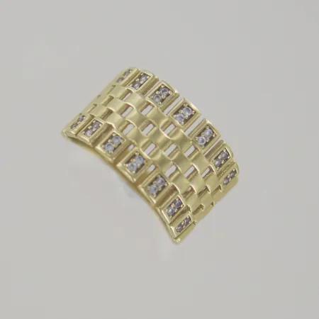 Ring med stenar, Ø 17½ mm, bredd 5,7 mm, 18K Vikt: 4,1 g