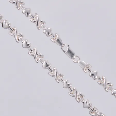 Collier, längd: ca 42,8cm, bredd: ca 2-6mm, silver, 925/1000 Vikt: 18,4 g