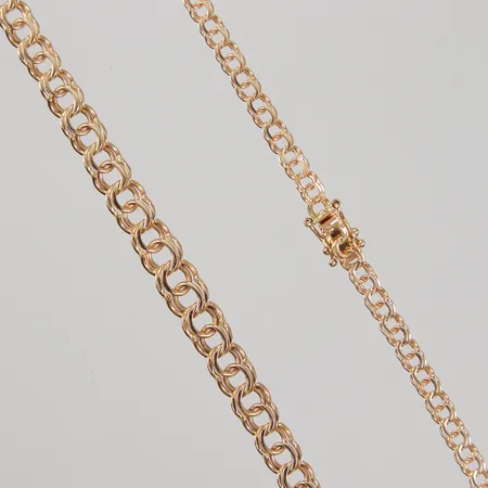 Collier, doserad Bismarck, 42,5cm, bredd 3,5-6,3mm, GHA, 18K, Vikt: 12,4 g