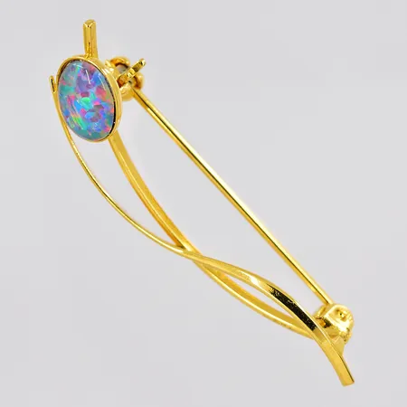 Brosch, ca 9,5x41mm, förgyllt silver 925/1000 Vikt: 2,2 g