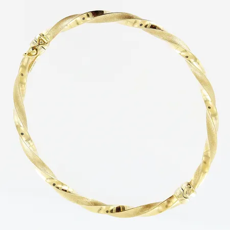 Armband stelt, tvinnad skena, innermått ca 54x60mm, bredd 4mm, 18K Vikt: 8,1 g