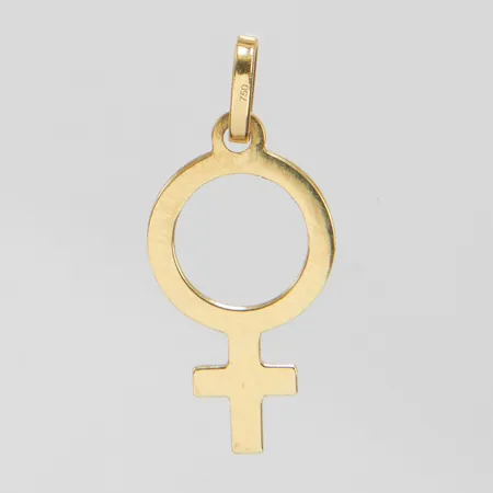 Hänge Venussymbol, längd ca 19mm inkl ögla, bredd 8,5mm, 18K Vikt: 0,3 g