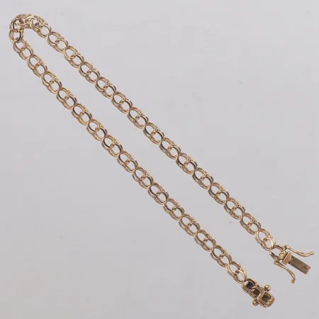 Armband Bismarck, längd 19,5cm, bredd 3,9mm, slitna länkar, 18K  Vikt: 4,9 g