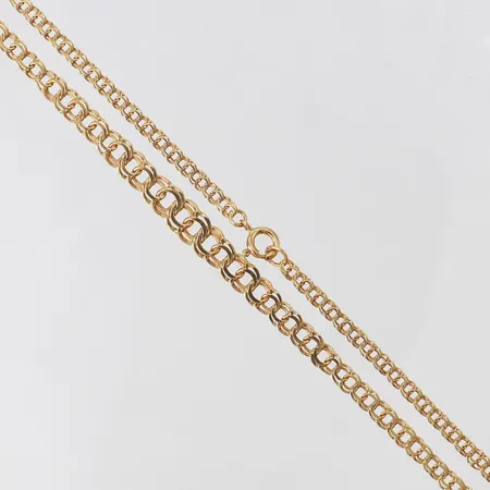 Kedja Bismarck, längd 42cm, bredd 3-5,5mm, 18K.  Vikt: 7,1 g