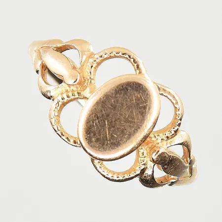 Ring, stl 17¼, bredd 2-10 mm, 14K. Vikt: 2,3 g