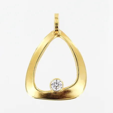 Hänge, vit sten, 21x15mm, GHA, 18K.  Vikt: 1,6 g