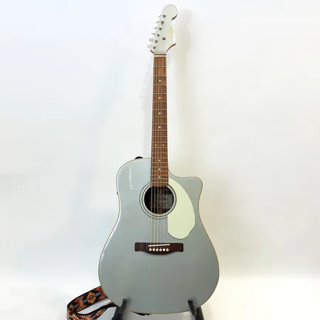 Aukustisk gitarr, Fender Sonoran SCE Lake Placid, serie-nr: CSE09004899, axelrem, sprickor i lack, kantstött, slitet softcase, Skickas med Bussgods eller PostNord