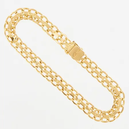 Armband x-länk, 19cm bredd:6mm, 18K  Vikt: 13,8 g