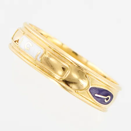 Ingenjörsring, stl 19¼, bredd: 5mm, gravyr, 18K  Vikt: 5,1 g