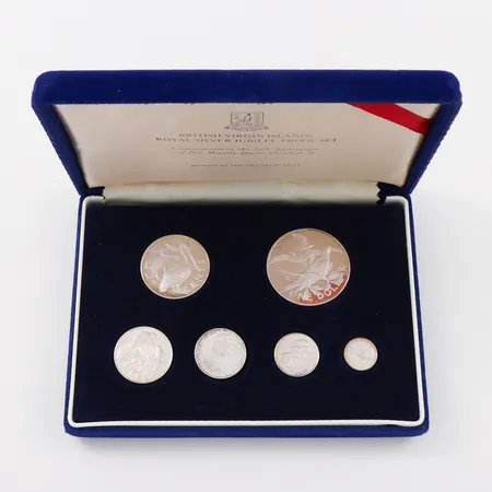 Myntset 6 st, Elisabeth II silver British Virgin Islands 1977 . silver 925/1000 Vikt: 62,8 g