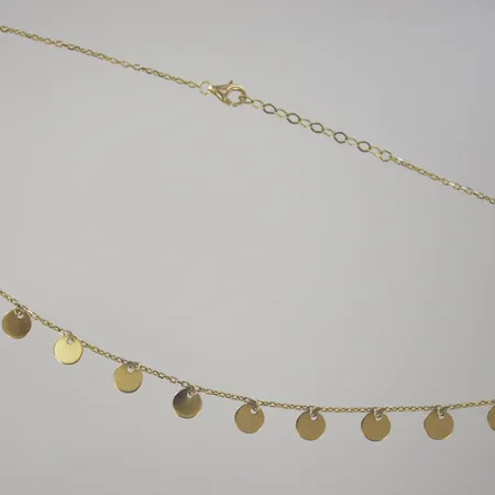 Halskedja med berlocker, längd 45 cm, 21K Vikt: 5,7 g