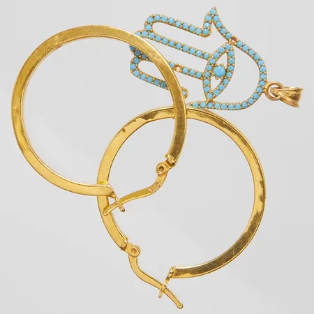 Diverse guld, saknar stenar, buckliga, defekta, 21K, bruttovikt: 5,1g.