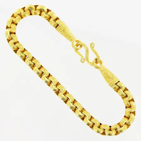 Armband, 16,3cm, bredd 5mm, S-lås, 23K.  Vikt: 15,2 g