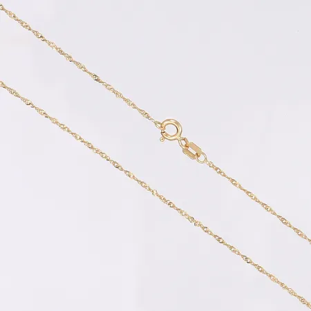 Halskedja Singapore, längd 40,5cm, bredd 1mm, 18K  Vikt: 1,3 g