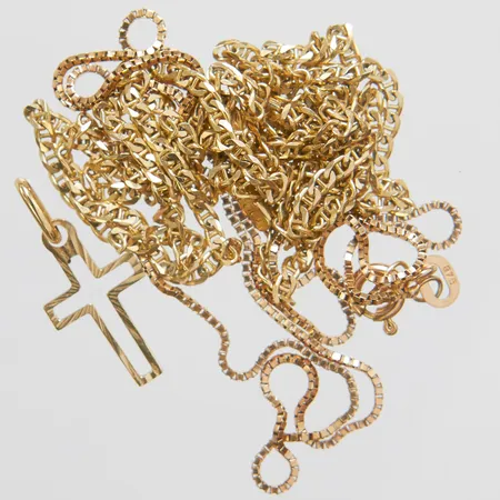 Diverse guld, ojämnheter, slitage, defekta, 9K Vikt: 6,1 g